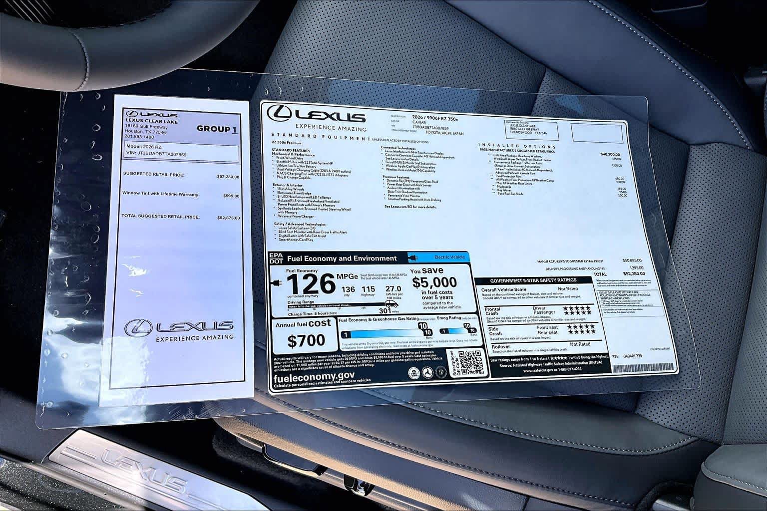 New 2026 Lexus RZ 350e 2WD image 21