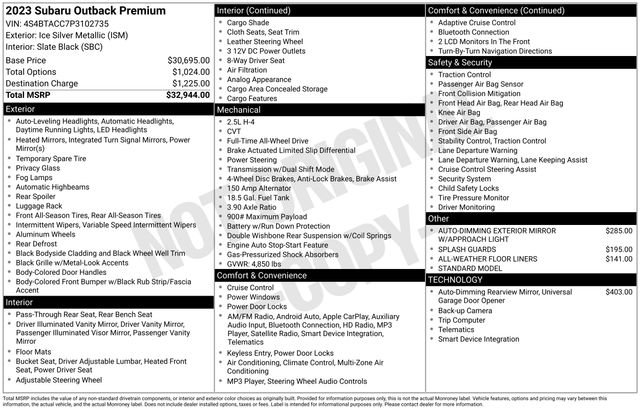 Certified 2023 Subaru Outback Premium image 27