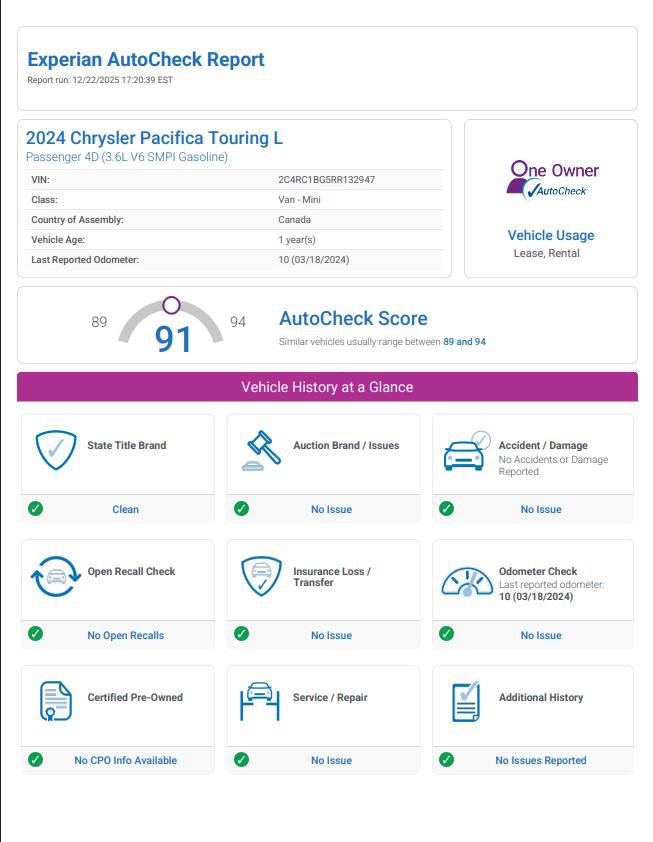 Used 2024 Chrysler Pacifica Touring-L image 40