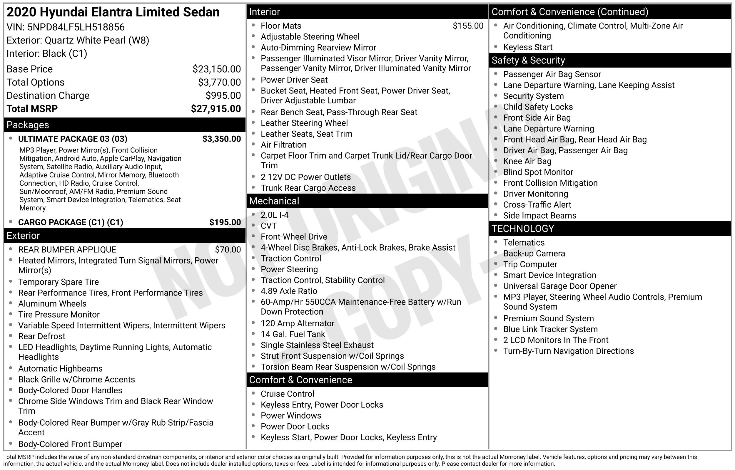 Used 2020 Hyundai Elantra Limited w/ Ultimate Package 03 FWD image 2