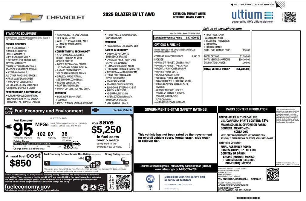 Used 2025 Chevrolet Blazer EV LT image 3