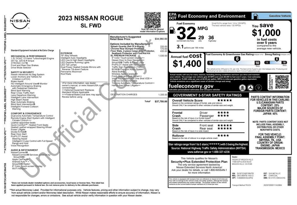 Used 2023 Nissan Rogue SL w/ SL Premium Package FWD image 3