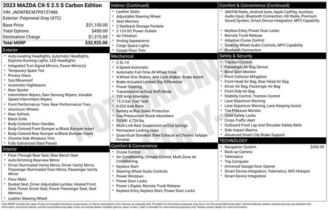 Used 2023 MAZDA CX-5 Carbon Edition AWD/4WD image 15