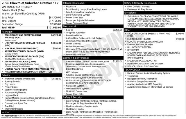 New 2026 Chevrolet Suburban Premier image 6
