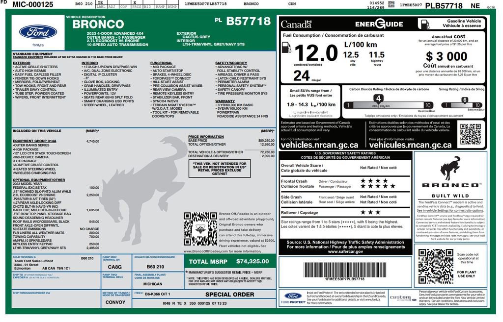 Used 2023 Ford Bronco Outer Banks AWD/4WD image 2