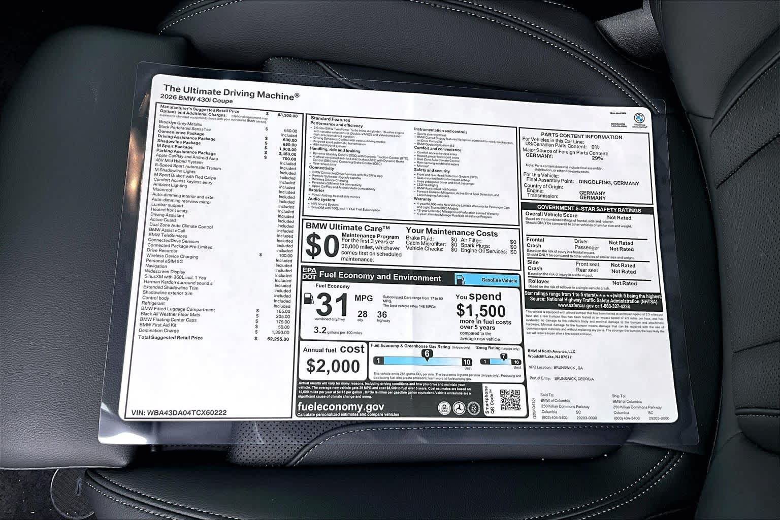 New 2026 BMW 430i Coupe w/ M Sport Package RWD image 19