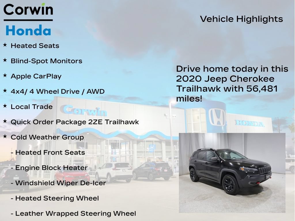 Used 2020 Jeep Cherokee Trailhawk w/ Cold Weather Group AWD/4WD image 7