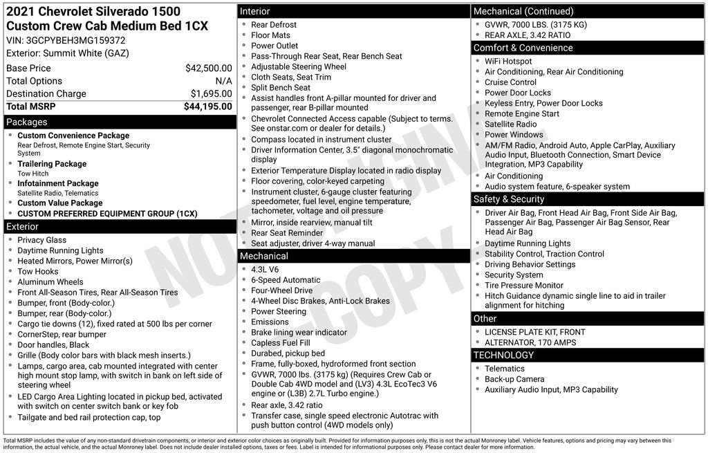 Used 2021 Chevrolet Silverado 1500 Custom image 8