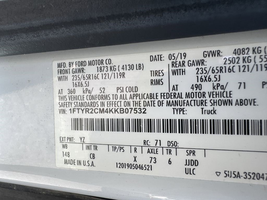 Used 2019 Ford Transit 250 148 Medium Roof w/ Interior Upgrade Package image 13