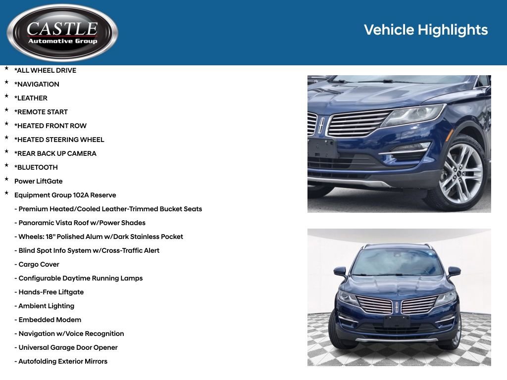Used 2015 Lincoln MKC AWD w/ Equipment Group 102A Reserve image 3
