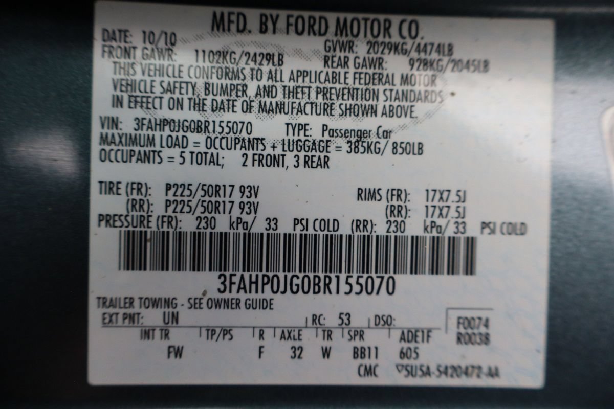 Used 2011 Ford Fusion SEL w/ 301A Rapid Spec Order Code FWD image 45