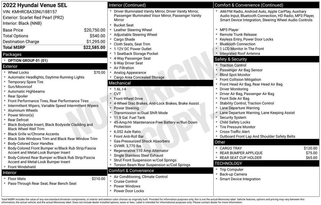 Used 2022 Hyundai Venue SEL image 17