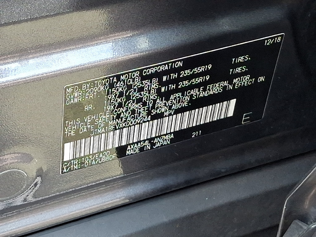Used 2019 Toyota RAV4 XLE Premium w/ All Weather Liner Package AWD/4WD image 27