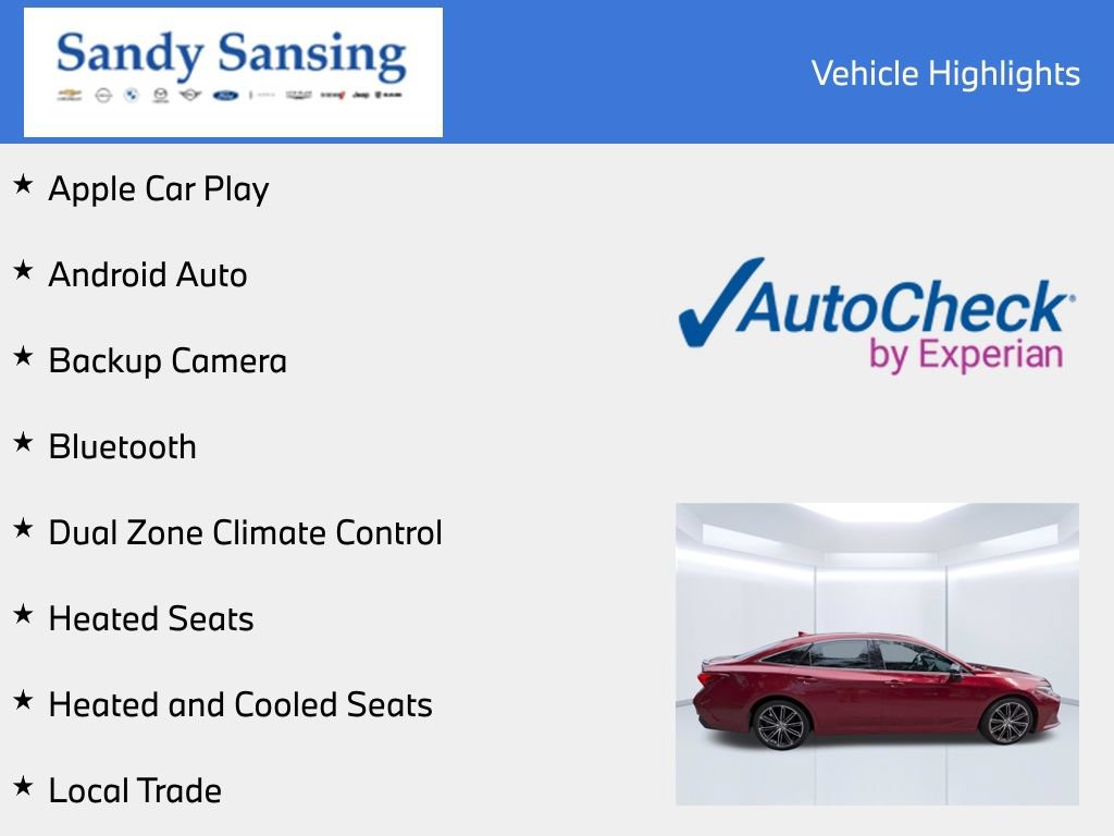 Used 2019 Toyota Avalon Touring w/ Advanced Safety Package FWD image 7