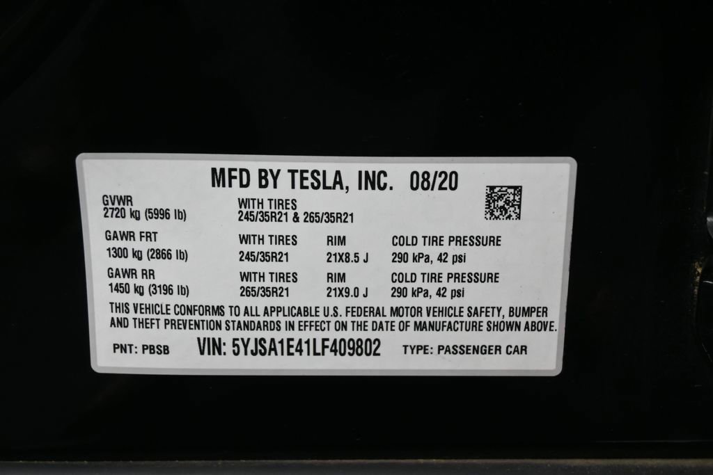 Used 2020 Tesla Model S Performance AWD/4WD image 9