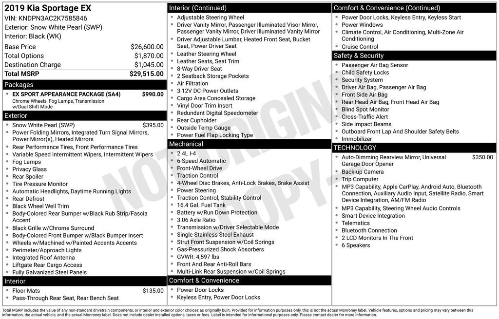 Used 2019 Kia Sportage EX w/ EX Sport Appearance Package image 28