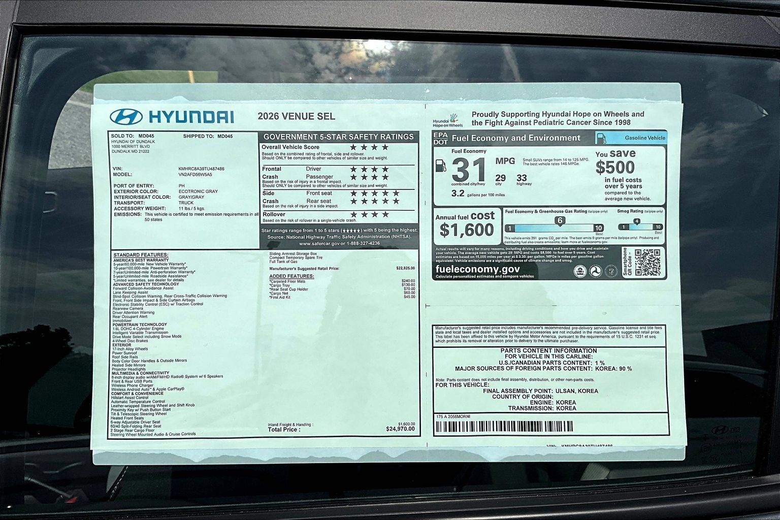 New 2026 Hyundai Venue SEL FWD image 17