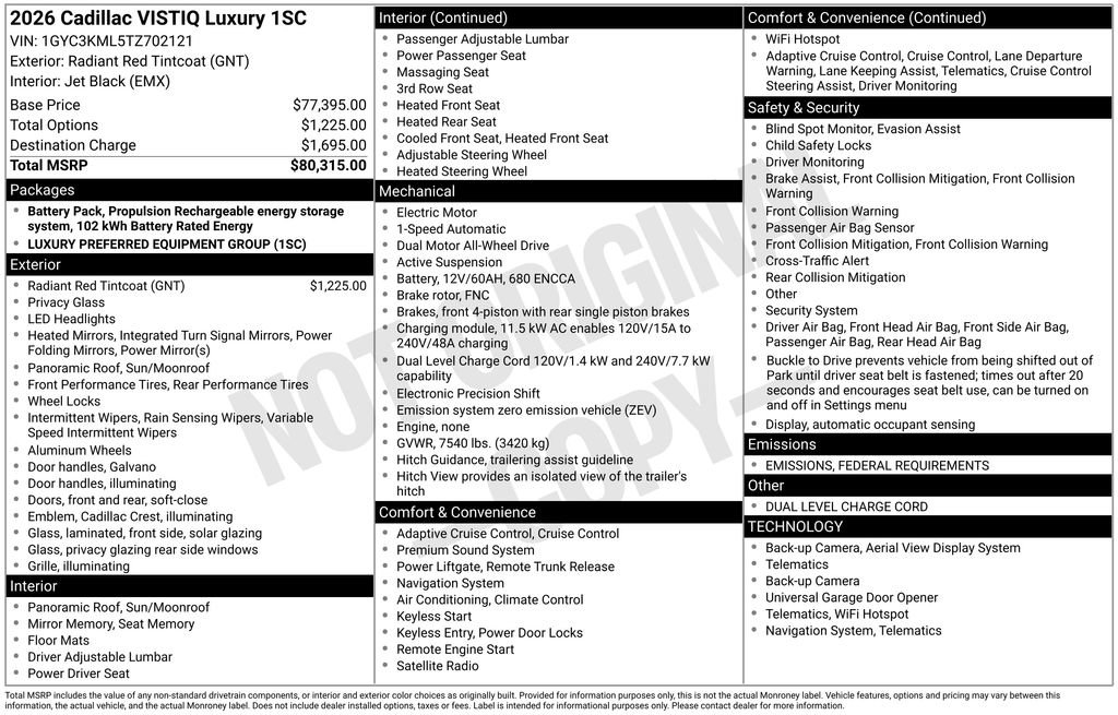 New 2026 Cadillac Vistiq Luxury image 9