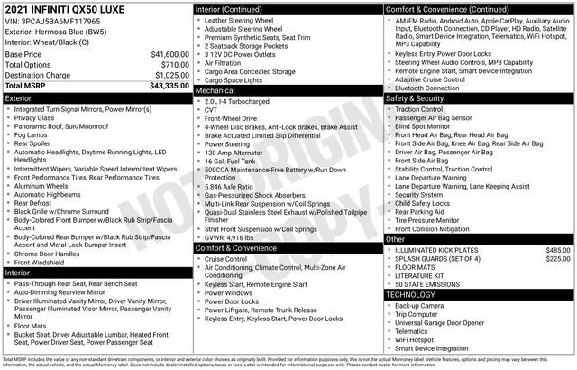 Used 2021 INFINITI QX50 Luxe image 23