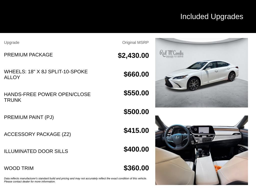 Used 2024 Lexus ES 350 w/ Premium Package FWD image 5