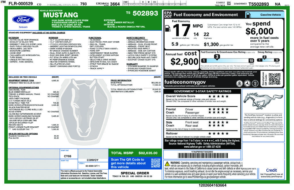 Used 2026 Ford Mustang Dark Horse w/ Dark Horse Handlin Package RWD image 22