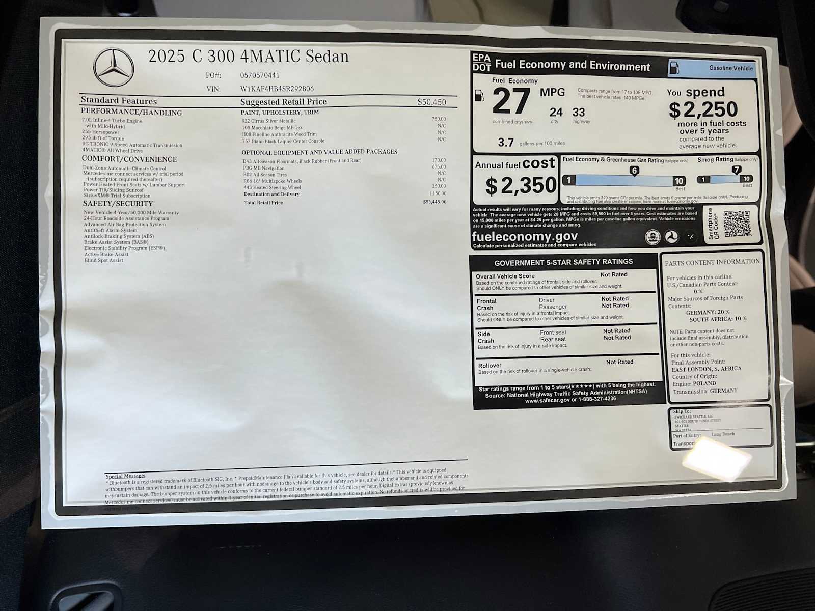 Used 2025 Mercedes-Benz C 300 4MATIC Sedan image 35