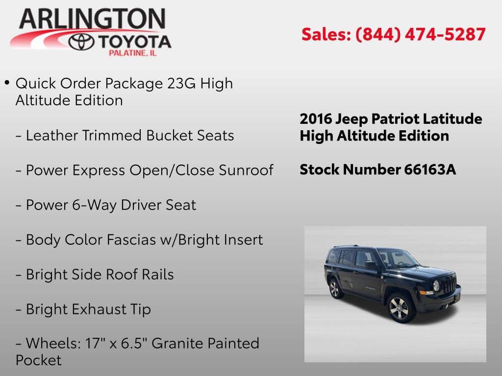 Used 2016 Jeep Patriot High Altitude AWD/4WD image 2