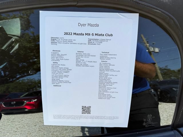 Used 2022 MAZDA MX-5 Miata Club RWD image 25