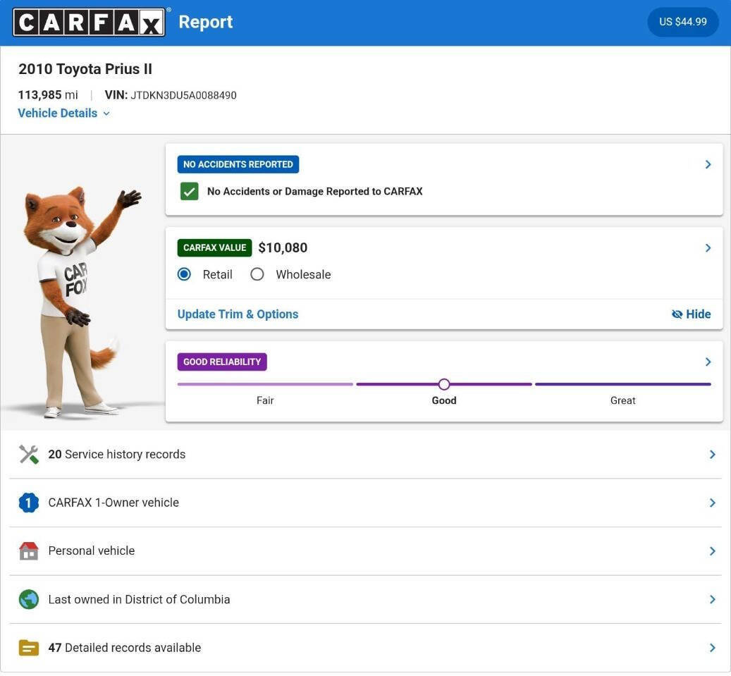 Used 2010 Toyota Prius Two image 3