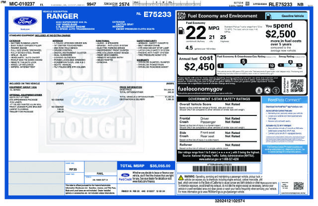 Certified 2024 Ford Ranger XL w/ Trailer Tow Package RWD image 2