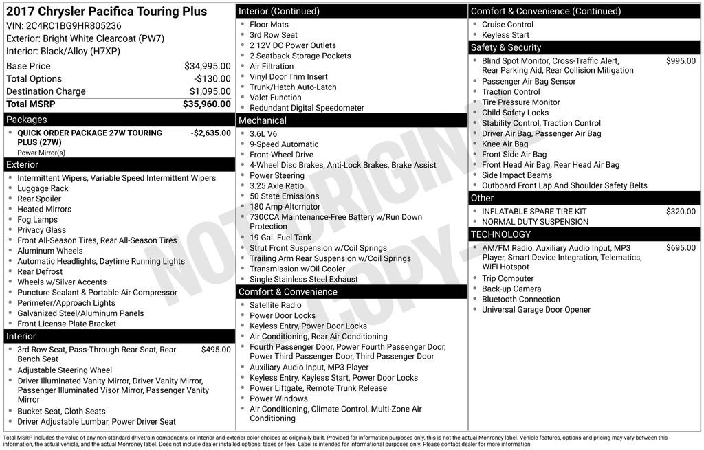Used 2017 Chrysler Pacifica Touring Plus image 4