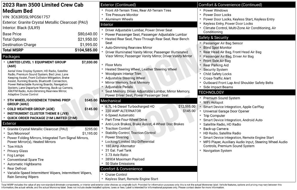 Certified 2023 RAM 3500 Limited AWD/4WD image 52