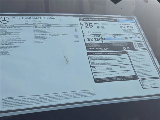 New 2027 Mercedes-Benz E 450 4MATIC Sedan image 15