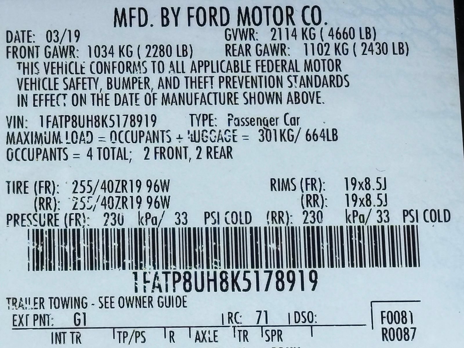 Used 2019 Ford Mustang Premium w/ Equipment Group 201A RWD image 46