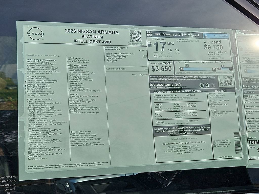 New 2026 Nissan Armada Platinum AWD/4WD image 9