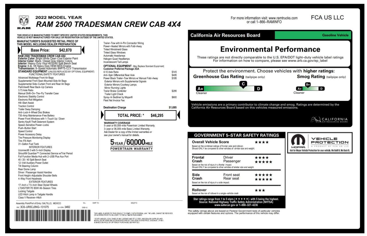 Used 2022 RAM 2500 Tradesman AWD/4WD image 4