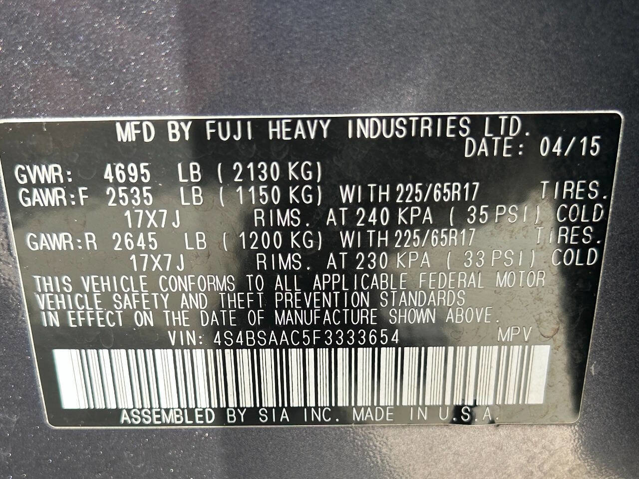 Used 2015 Subaru Outback 2.5i image 20