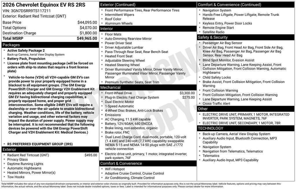 New 2026 Chevrolet Equinox EV RS image 11