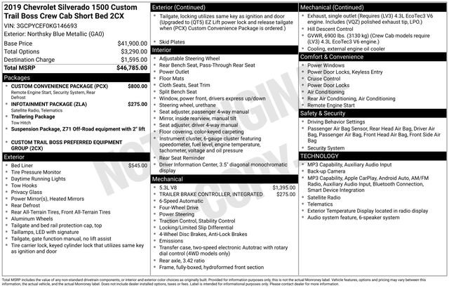 Used 2019 Chevrolet Silverado 1500 Custom Trail Boss w/ Custom Convenience Package AWD/4WD image 31