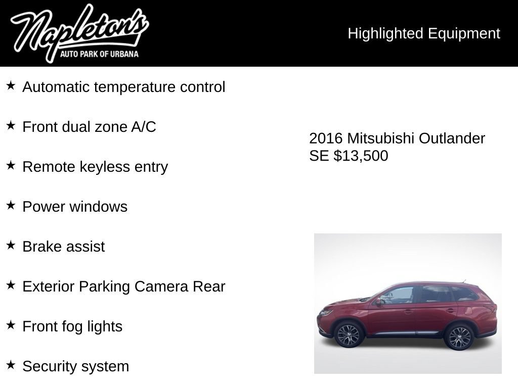 Used 2016 Mitsubishi Outlander AWD image 3