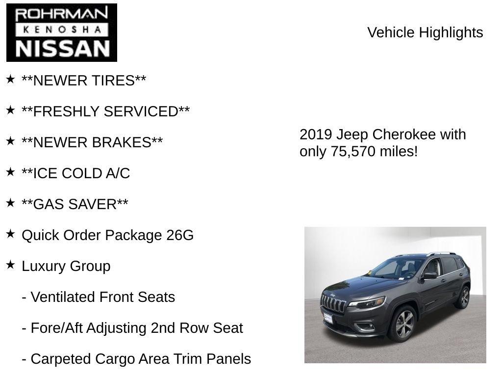 Used 2019 Jeep Cherokee Limited w/ Luxury Group FWD image 8