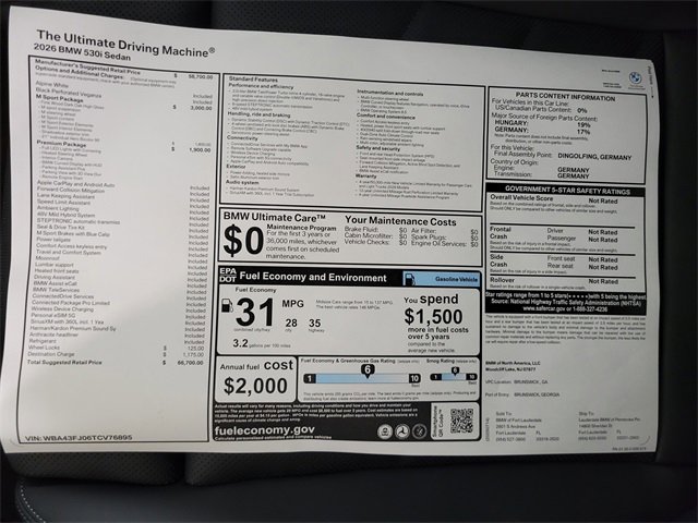 New 2026 BMW 530i w/ M Sport Package image 14
