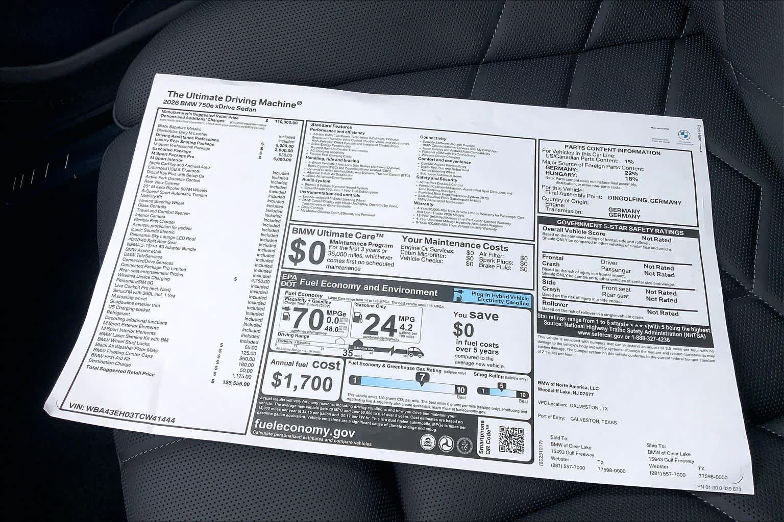 New 2026 BMW 750e xDrive w/ Executive Package AWD/4WD image 19
