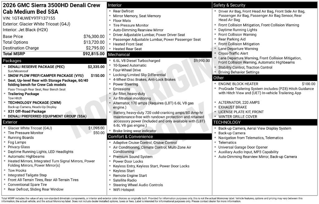 New 2026 GMC Sierra 3500 Denali w/ Denali Reserve Package AWD/4WD image 2