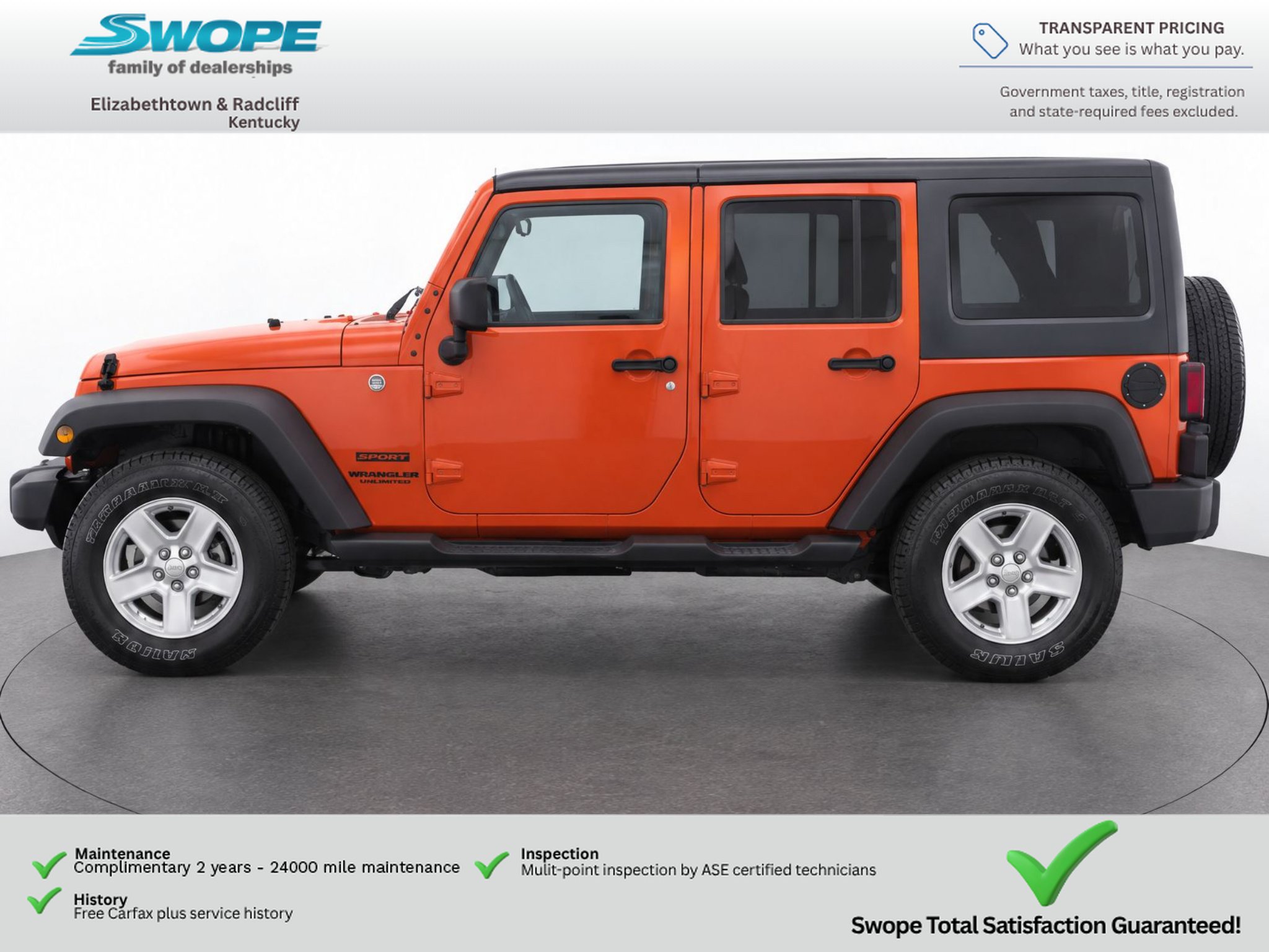 Used 2015 Jeep Wrangler Unlimited Sport w/ Quick Order Package 24S AWD/4WD image 8
