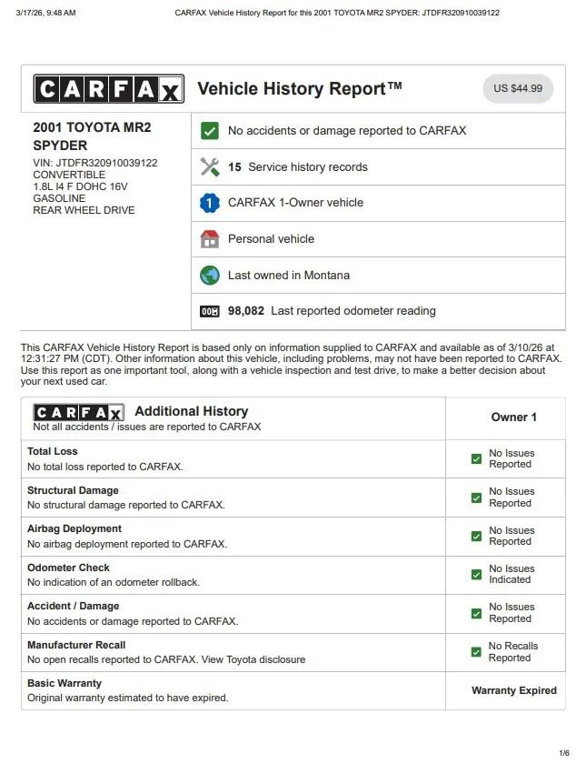 Used 2001 Toyota MR2 image 18