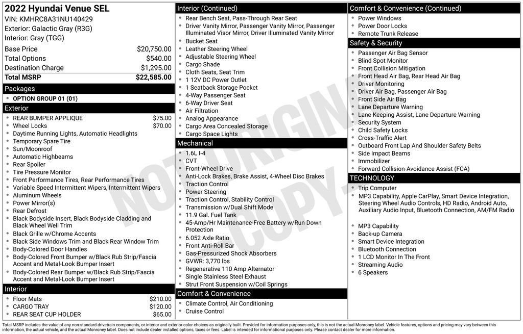 Used 2022 Hyundai Venue SEL FWD image 3