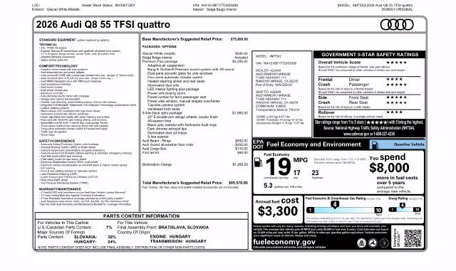 New 2026 Audi Q8 Premium Plus AWD/4WD image 42