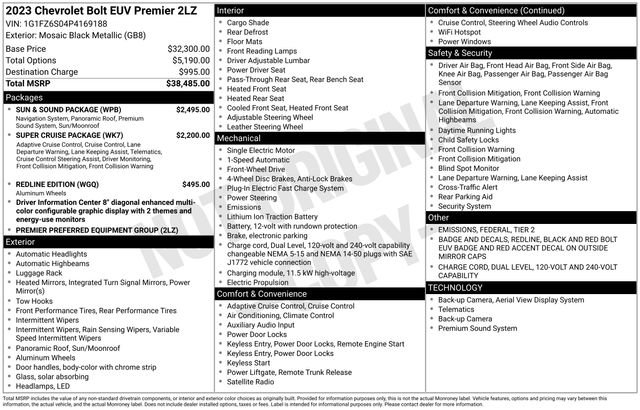 Used 2023 Chevrolet Bolt EUV Premier w/ Sun & Sound Package FWD image 30