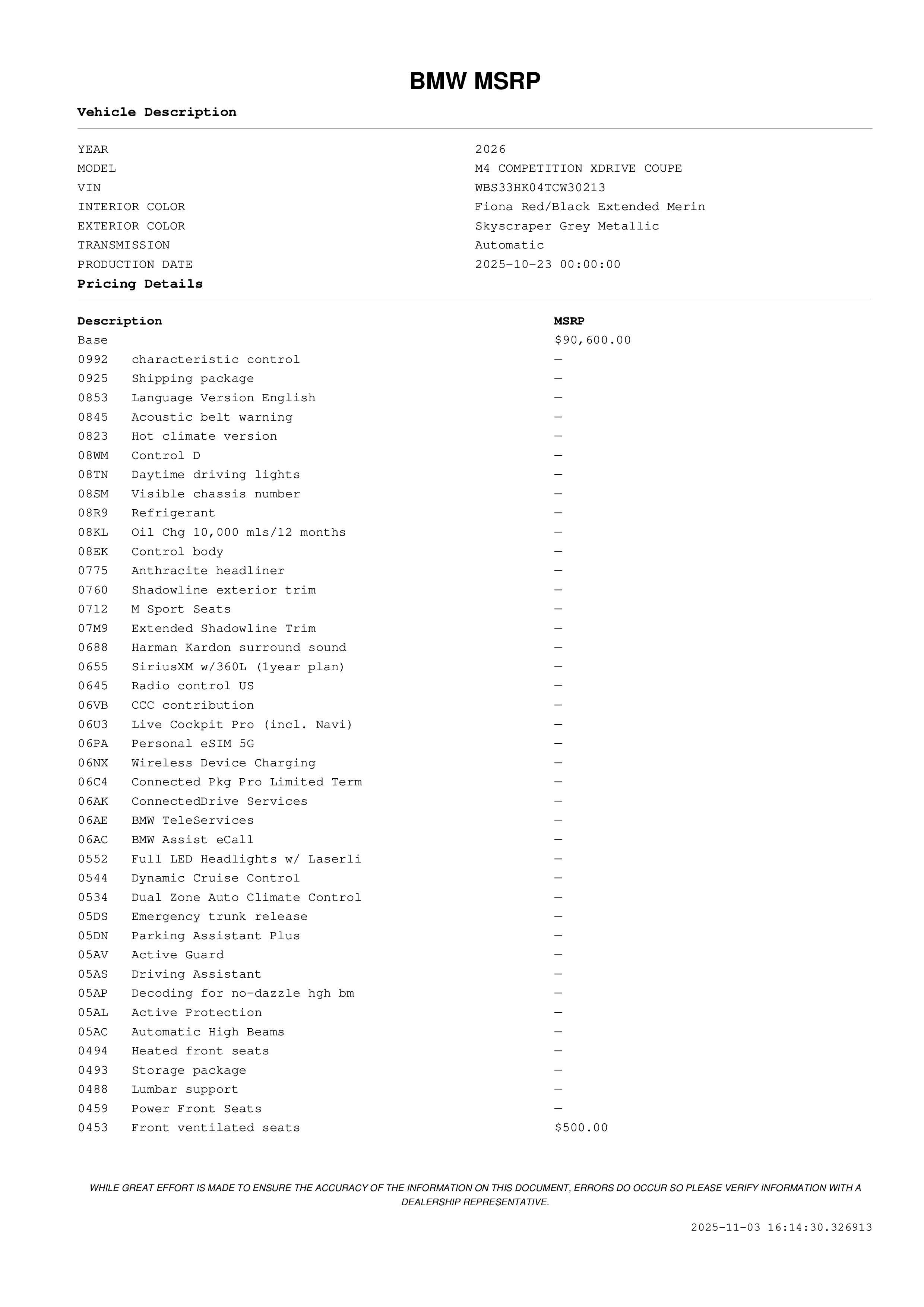 New 2026 BMW M4 xDrive Competition w/ Executive Package image 3